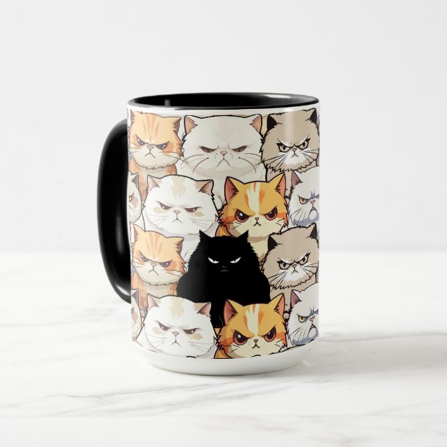 Funny Colorful Moody Meow Cats Kitten Haustier Mus Tasse (Vorderseite Links)