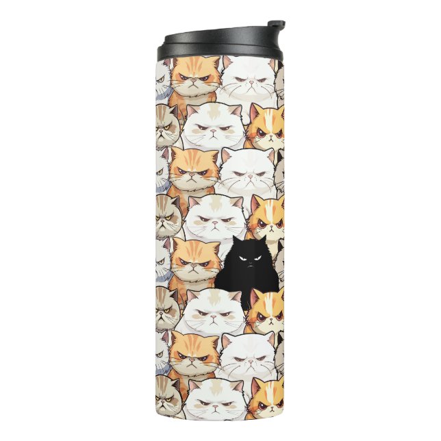 Funny Colorful Moody Meow Cats Kitten Haustier Mus Thermosbecher (Nach links gedreht)