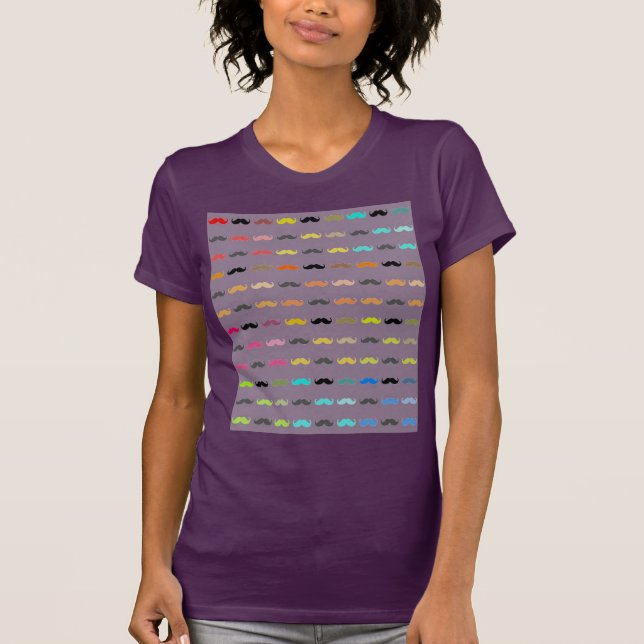 Funny Colorful Mustaches T-Shirt (Vorderseite)