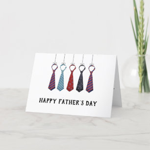 Funny Colorful Neck Tie Happy Vathers Day Feiertagskarte