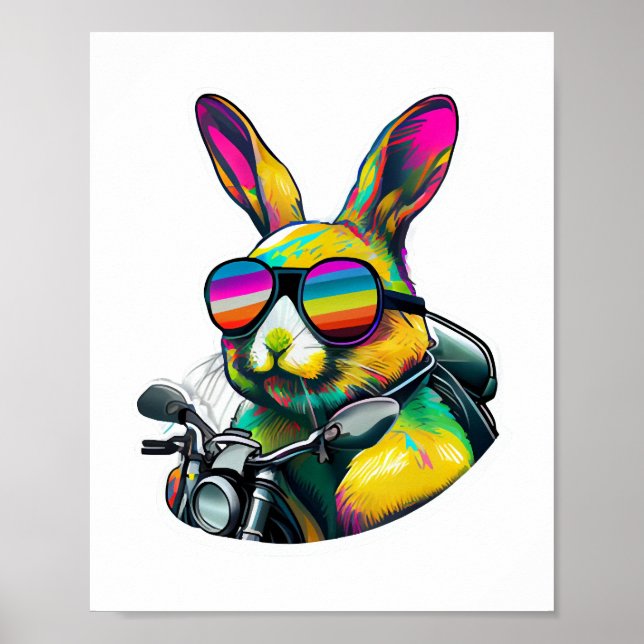 Funny Colorful Ostersonne Grafik Design Poster (Vorne)