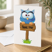 Funny Colorful Owl Danke Karte