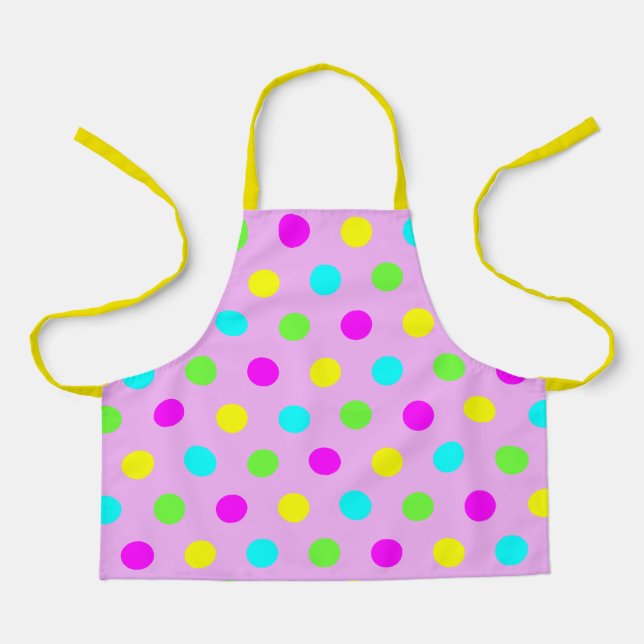 Funny Colorful Polka Dots Kids All-over Print Schürze (Vorderseite)