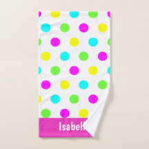 Funny Colorful Polka Dots Personalisiert Kids Name