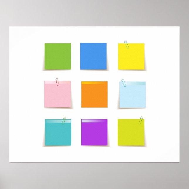 Funny Colorful Post-it Notes Poster (Vorne)