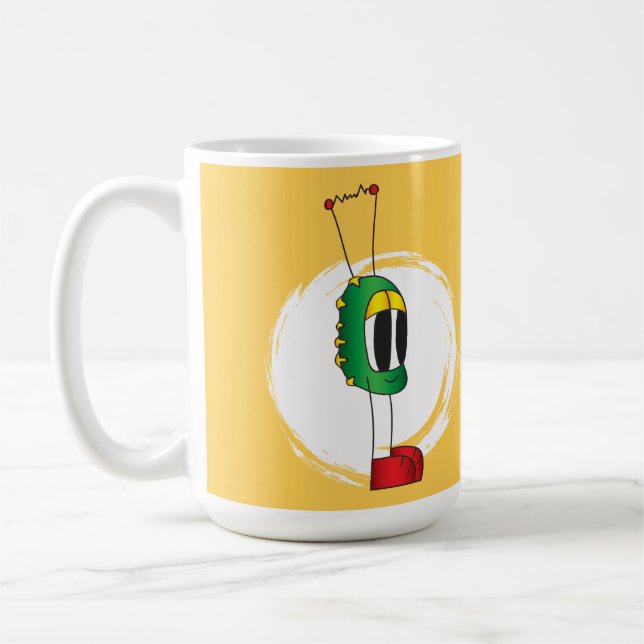 Funny, Colorful, Quirky, Cartoon Character Kaffeetasse (Links)