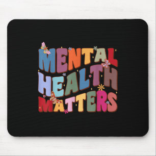 Funny Colorful Retro Groovy Mental Health S Awaren Mousepad
