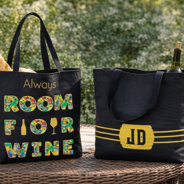 Funny Colorful Wine Lovers (Have your say with this fun filled text that has brightly colored stars inside. Initials on the back)