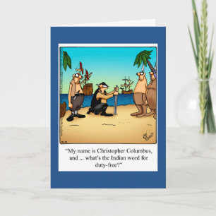 Funny Columbus Day Spaß Grußkarte Karte