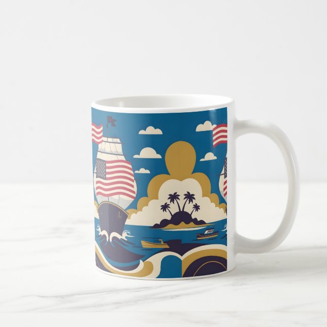 Funny Columbus Tagesgeschenk Idee Kaffeetasse (Rechts)