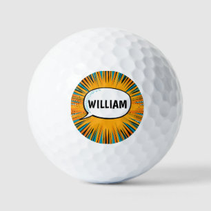 Funny Comic Buch cool personalisierter Name trendy Golfball
