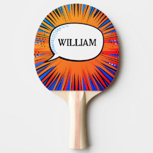 Funny Comic Buch cool personalisierter Name trendy Tischtennis Schläger