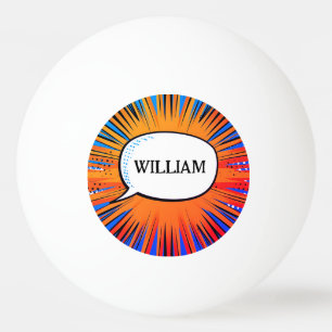Funny Comic Buch cool personalisierter Name trendy Tischtennisball