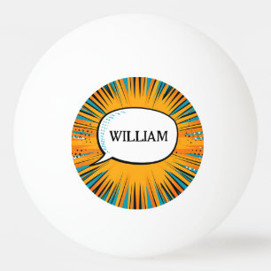 Funny Comic Buch cool personalisierter Name trendy Tischtennisball