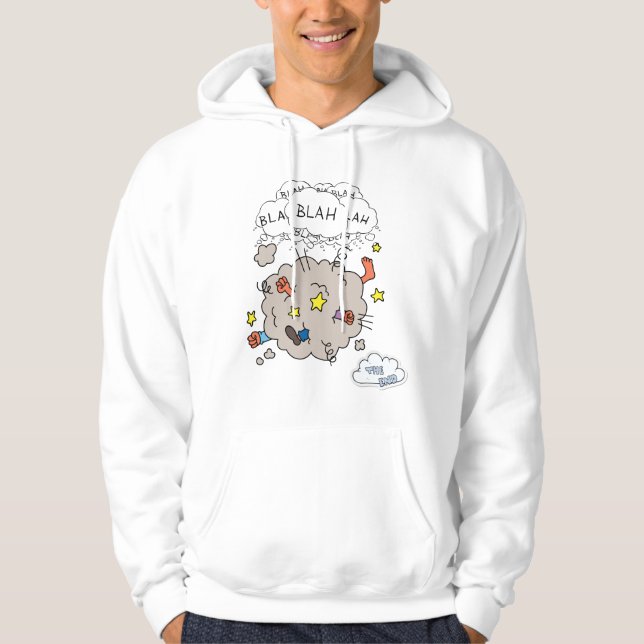Funny Comic Fight Cloud Men's Pullover Hoodie (Vorderseite)