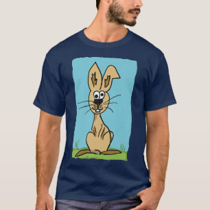Funny Comic Kids Animals Hase zeichnend T-Shirt