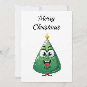 Funny Comic Minimalistisch Moderner Weihnachtsbaum Feiertagskarte