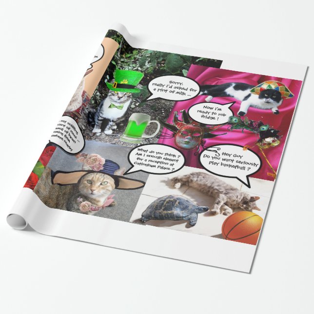 FUNNY COMIC STRIPS VON WEIRD TALKING CATKS GESCHENKPAPIER (Ungerollt)