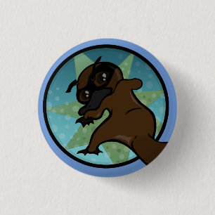 FUNNY COMIC STYLE PLATYPUS RUNDE BUTTON ZURÜCK SCH