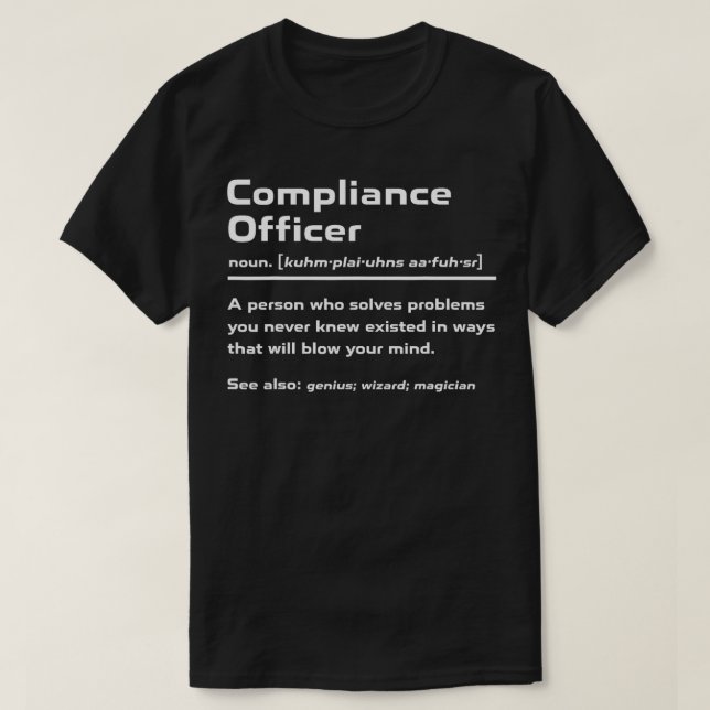 Funny Compliance Officer - Definition T-Shirt (Design vorne)