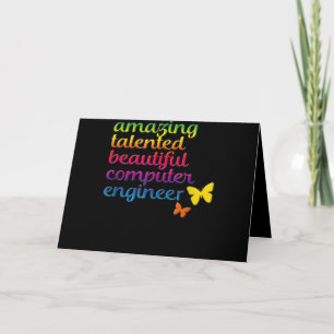 Funny Computer Engineer   Niedliche Mädchentechnik Feiertagskarte
