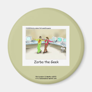 Funny Computer Geek Cartoon auf der Schaltfläche " Magnet