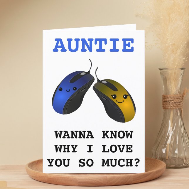 Funny Computer Maus klicken Tante Happy Birthday Dankeskarte (Funny Computer Mouse Click Aunt Happy Birthday Thank You Card)