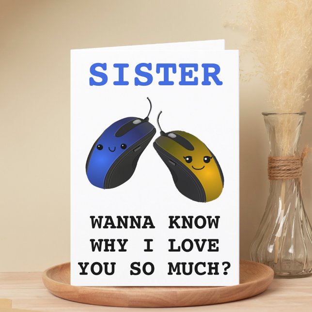 Funny Computer Mouse Klicken Sie Sister Happy Birt Dankeskarte (Funny Computer Mouse Click Sister Happy Birthday Thank You Card)