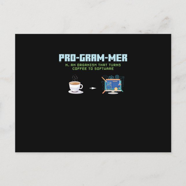 Funny Computer Programmer Feiertagspostkarte (Vorderseite)