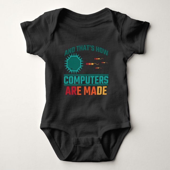 Funny Computer Science Hardware Coder IT Admin Baby Strampler (Vorderseite)