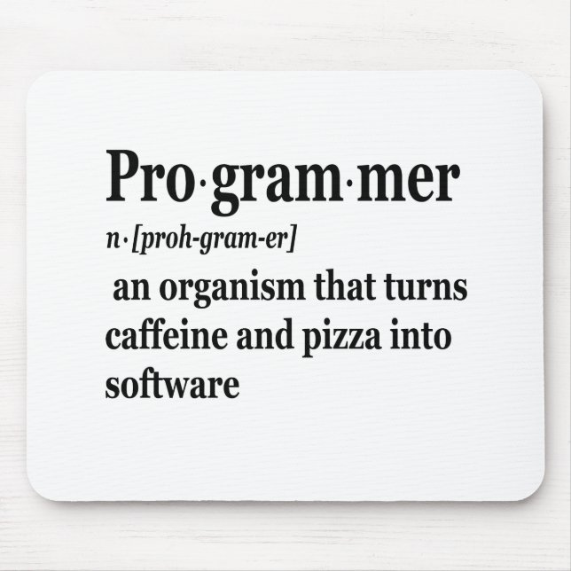 Funny Computer Science Programmer Definition Mousepad (Vorne)