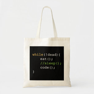 Funny Computer Science Programmer isst Schlafcode Tragetasche