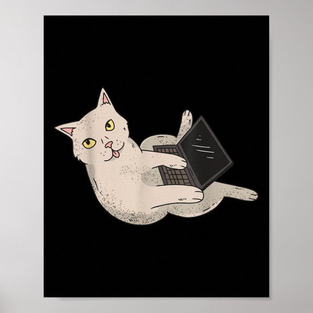 Funny Computer Whisperer Cat It Beruflich Engin Poster (Vorne)