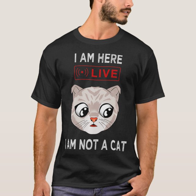 Funny Conference Call Ich bin kein Cat Meme T-Shirt (Vorderseite)
