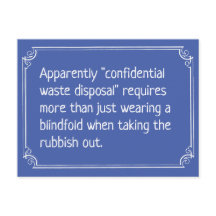 Funny Confidential Waste Disposable Joke