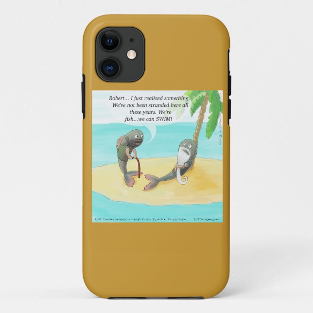 Funny Confused Fish on Desert Island iPhone 5 Fall Case-Mate iPhone Hülle (Rückseite)