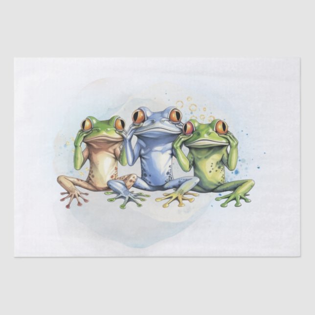 Funny Confused Frogs Seidenpapier (Vorderseite)