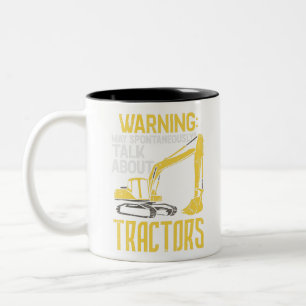 Funny Construction Excavator Zweifarbige Tasse