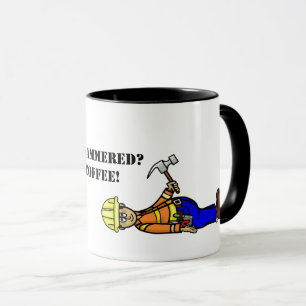 Funny Construction Worker mit Hammer-Tasse Tasse