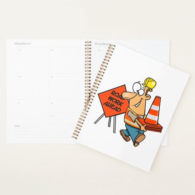 Funny Construction Worker Road Work Ahead Sign Planer (Von Creator hochgeladen)