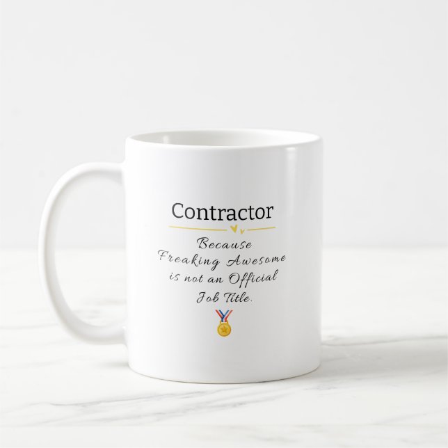 Funny Contractor Gift Tasse - Bewertung vorhanden (Links)