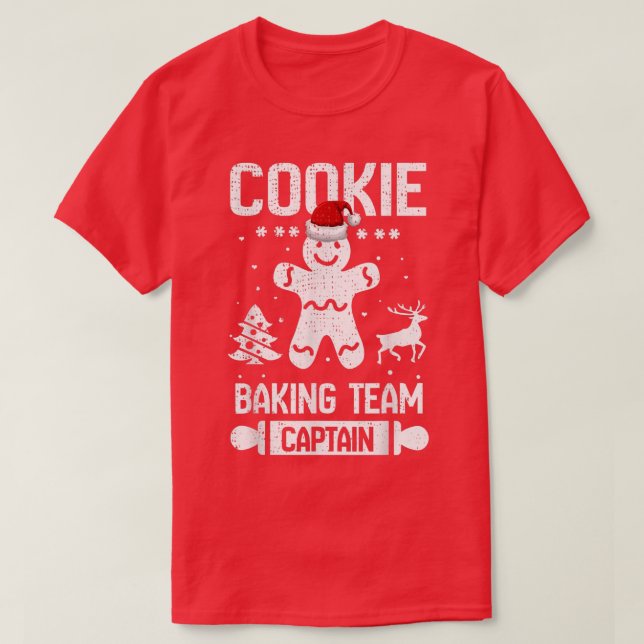 Funny Cookie Baking Team Kapitän Gingerbread Chris T-Shirt (Design vorne)