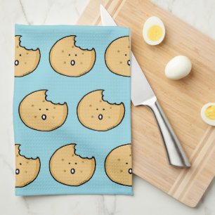 Funny Cookie Cartoon mit Bite Geschirrtuch