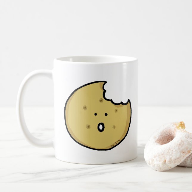 Funny Cookie Cartoon mit Bite Kaffeetasse (Mit Donut)