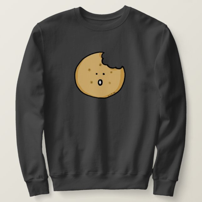 Funny Cookie Cartoon mit Bite Sweatshirt (Design vorne)