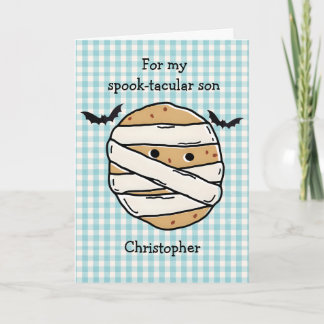 Funny Cookie Mummy Pizza Slice Halloween Maze Karte