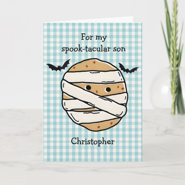 Funny Cookie Mummy Pizza Slice Halloween Maze  Karte (Vorderseite)