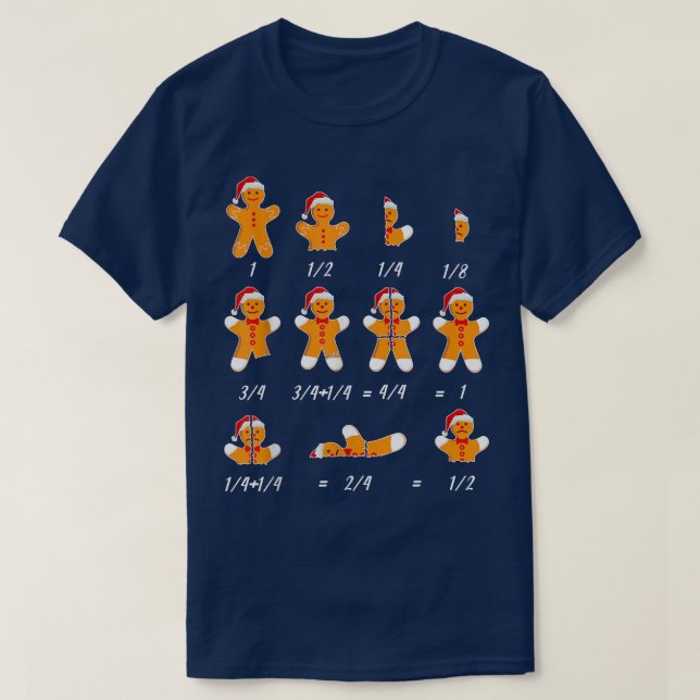 Funny Cookies Weihnachtsmannmütze Fractions Math T T-Shirt (Design vorne)