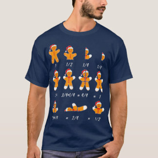 Funny Cookies Weihnachtsmannmütze Fractions Math T T-Shirt