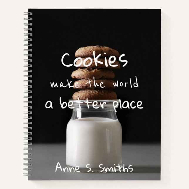 Funny Cookies Zitat / Personalisiert Notizbuch (Vorderseite)